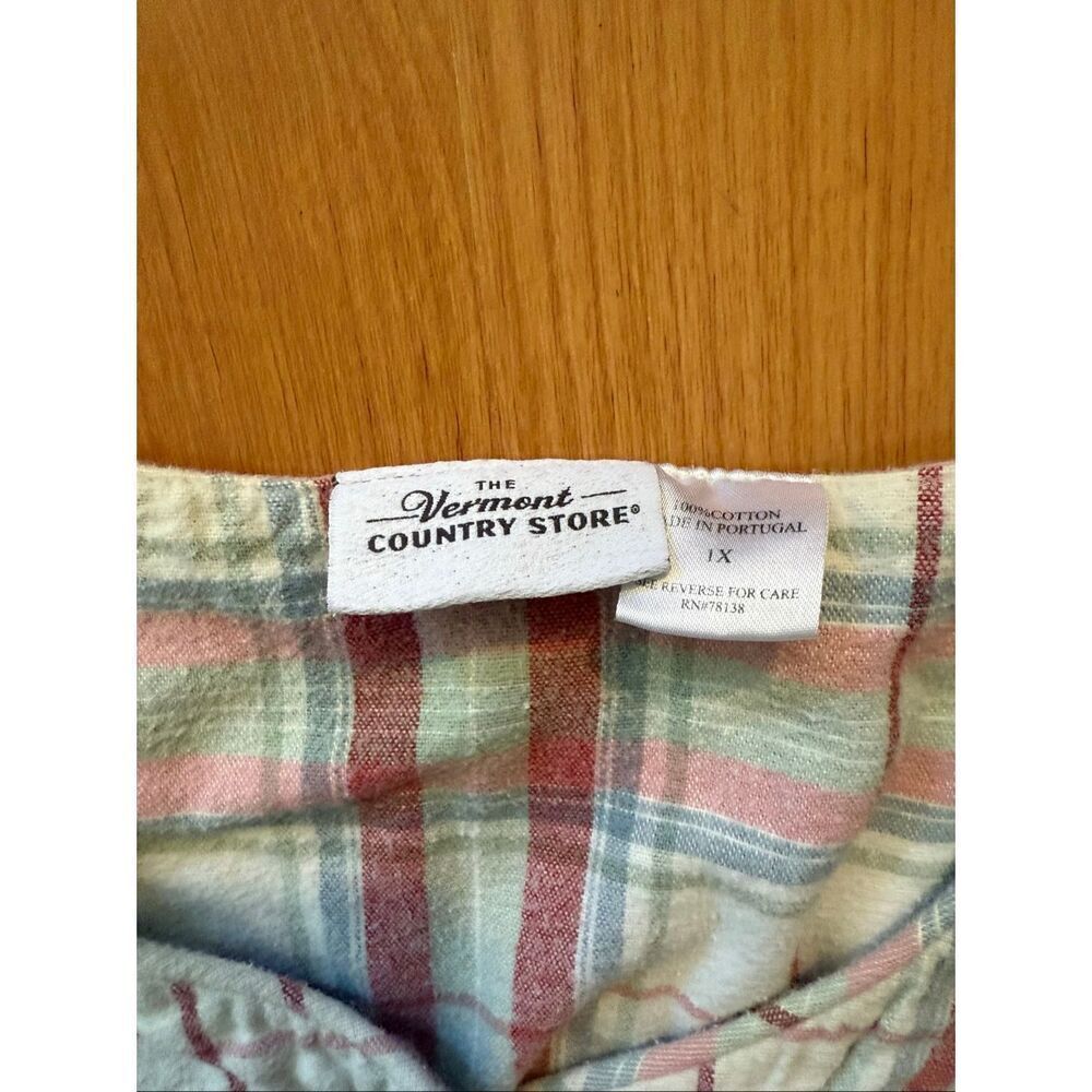 The Vermont Country Store Flannel Plaid Night Gown 100% Cotton Women’s Plus Size - Picture 6 of 6